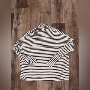 Maurices Black & White Striped Crewneck Sweater